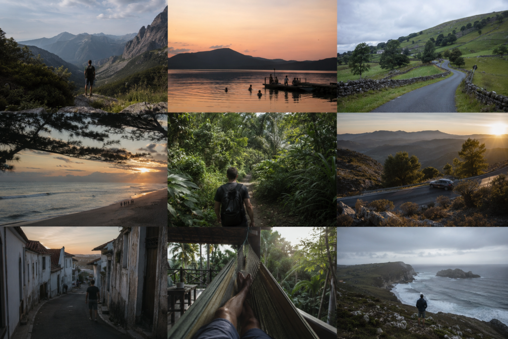 Travel landscape collage